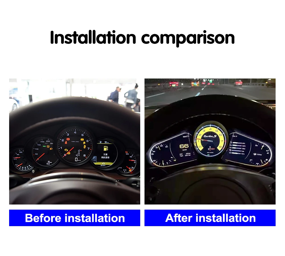 Krando 12.3'' Car LCD Dashboard Display Instrument Speedometer For Porsche Panamera 2010-2016 Car Digital Cluster CockPit