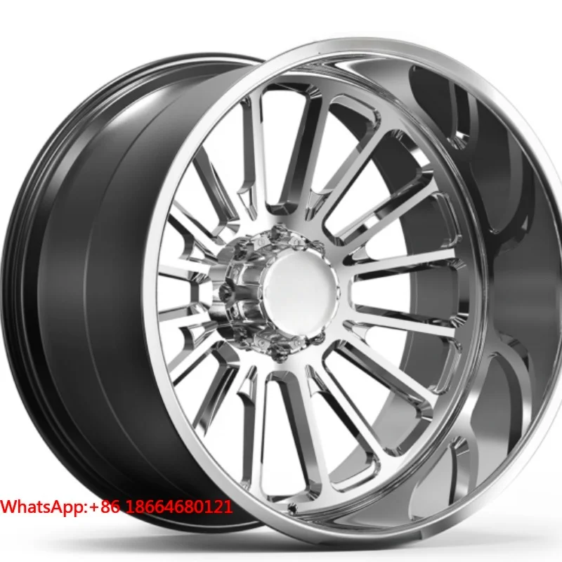 New Polished Deep Lip KG1 Victor Chrome Forged Mesh Design Aluminium Alloy Truck Wheel 21