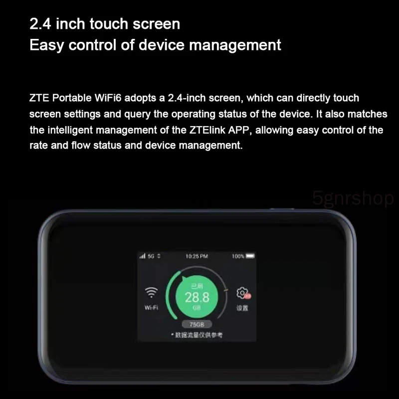 NEW ZTE MU5001U 5g router with SIM card Mobile Hotspot Sub6 5G Networks Gigabit speed MU5001 2.4 Inch touch screen4500mAh batter