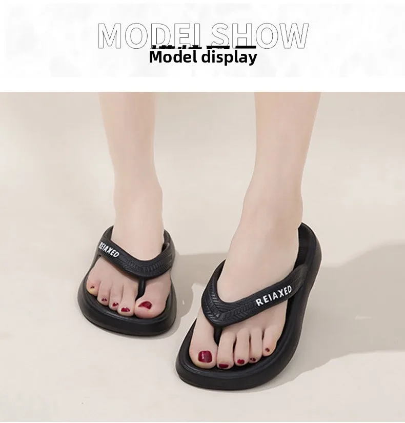 Sommer Neue Paar-Flip-Flops, Dicksohlige Weichsohlige Sandalen, Modische Strandpantoffeln für Damen und Herren – Detail 14