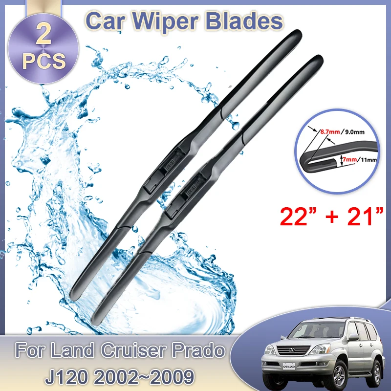 

For Toyota Land Cruiser Prado J120 Lexus GX 470 2002~2009 Car Windscreen Wiper Blade Front Windshield Wipers Cutter Accessories