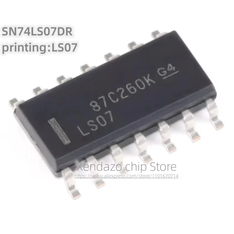 10pcs/lot SN74LS07DR printing LS07 SOP-14 package Original genuine Open collector high voltage output hexadecimal buffer chip