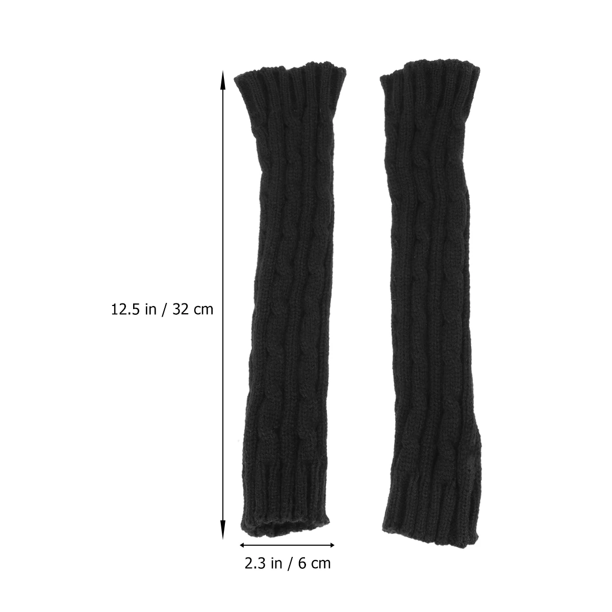 

Knitted Mitts Open Finger Gloves Winter Long White Knit Forearm Warmers Men Cycling Driving Golf Fishing Boating Gardening
