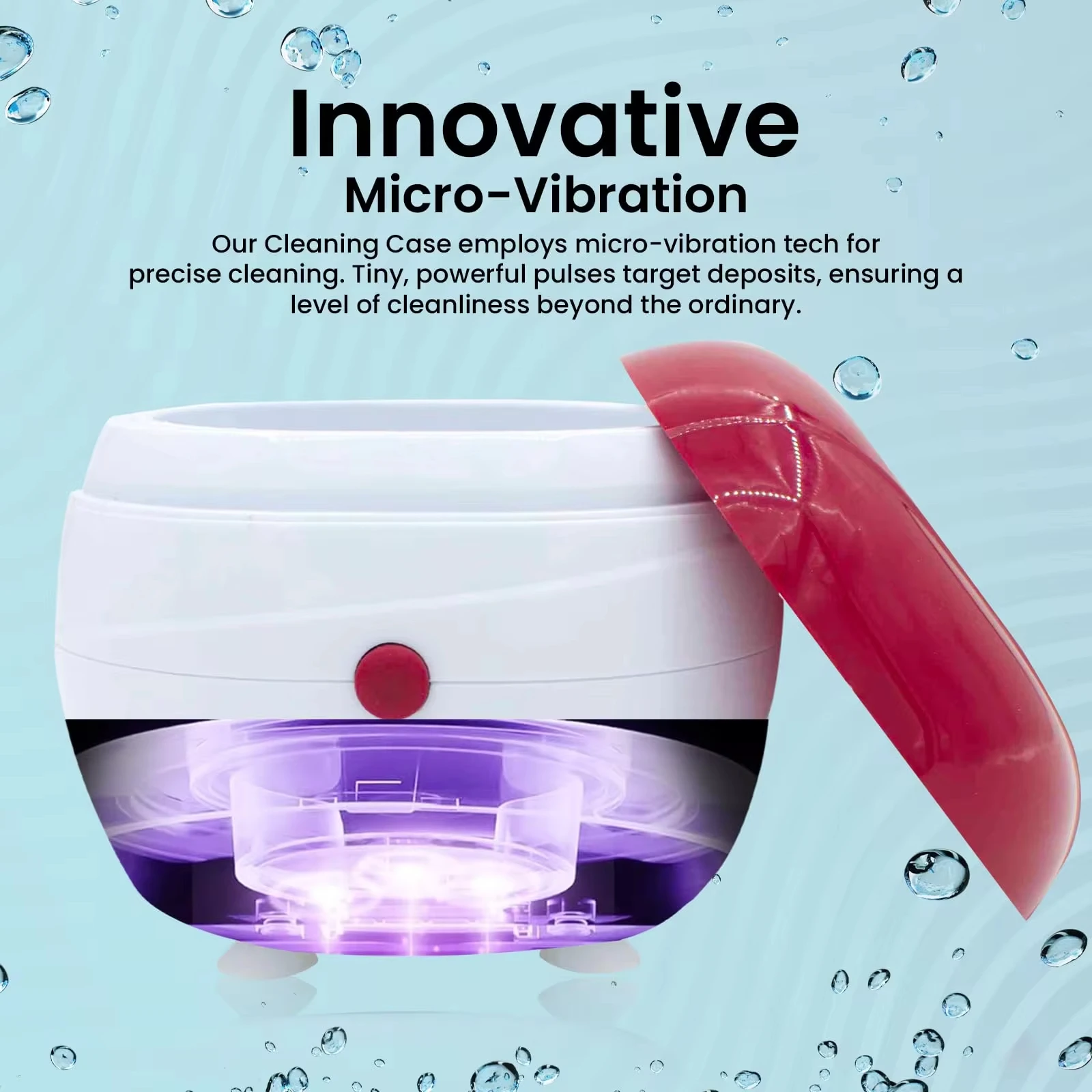 Automatic Denture Cleaning Case, Portable Retainer Cleaner Case, Denture Case with Filter, Effortlessly Clean