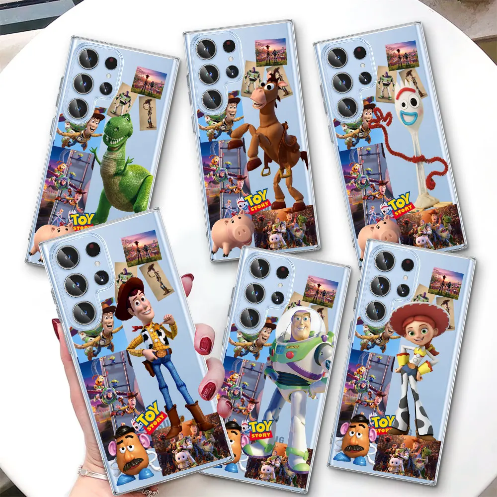 Soft Case for Samsung Galaxy S23 S20 S21 FE S22 S24 Ultra S8 S10 Lite S9 Plus S10e Transparent Phone Cover Disney Toy Story