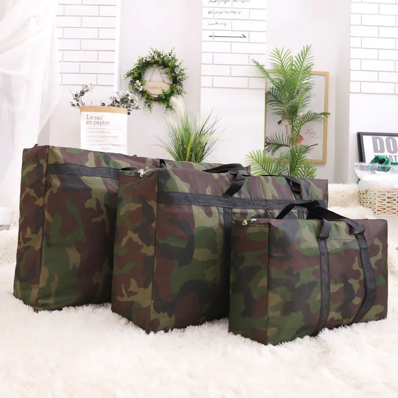 Camouflage Thickened Waterproof Oxford Cloth Move Packing Bag Large Capacity Quilt Storage Bag Travel Tote Carrying Camping Bag