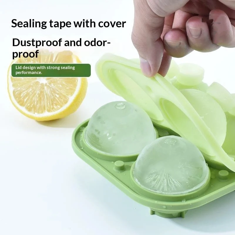 4-Hole Large Silicone  Trays Big Round Sphere Ice Shape Cube Mold Tray For Freezer Cocktail Bar Parties Tools