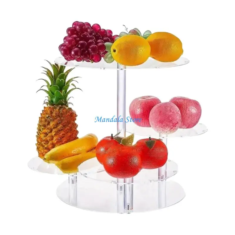 

U2JC 4 Layers Cake Tower With LED String Light Multiurpose Dessert Holder For Wedding