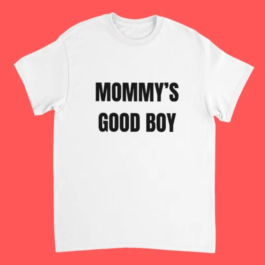 Funny Men's MOMMY's GOOD BOY Print T Shirt Women Streetwear Oversized Loose Tee Top Clothing Vintage Summer Spring Meme