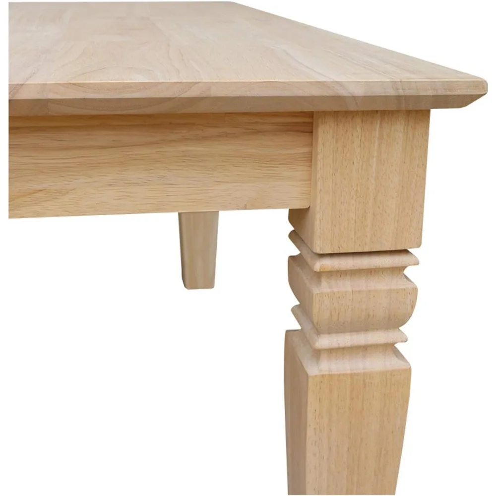 IC International Concepts 18" H Java Square Coffee Table Farmhouse, Living Room Furniture, Sturdy Solid Parawood, Paint or Stain