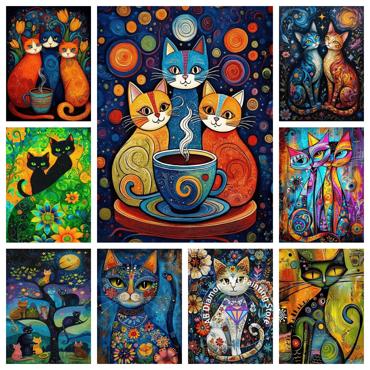 New Color Cat Diamond Painting Kit 5D DIY Cartoon Diamond Embroidery Cross Handmade Art Children's Gift Crafts Home Decoration