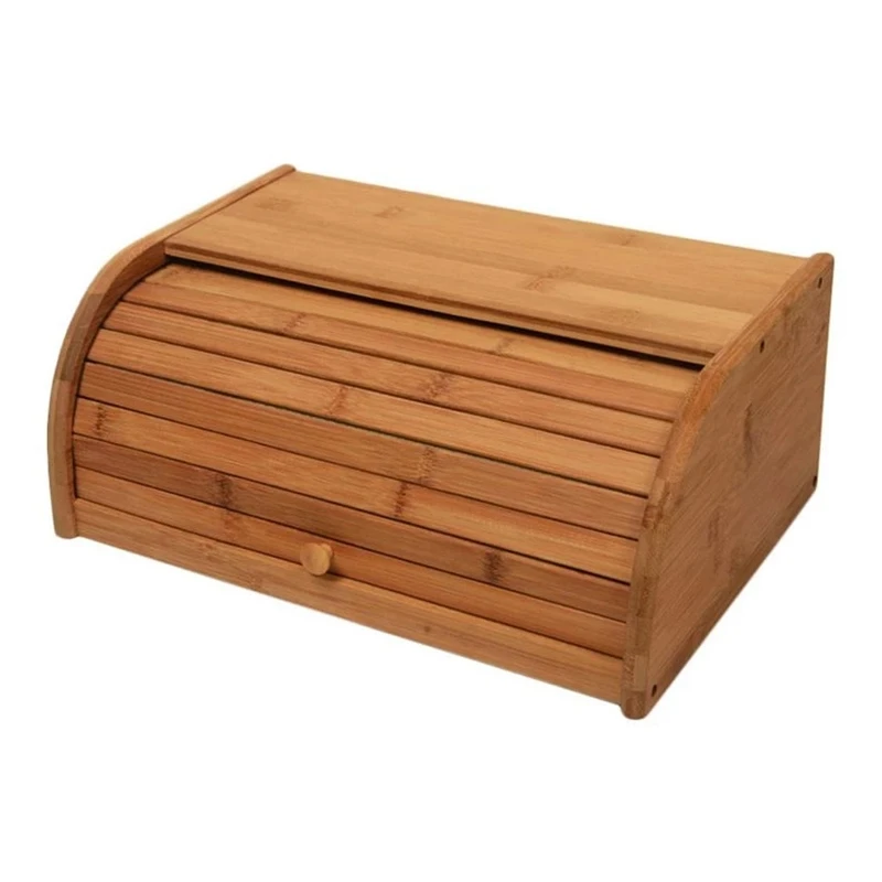 Bamboo Kitchen Bread Box Household Storage Bin Practical Food Container Fruit Storage Box Organizer Home Accessories