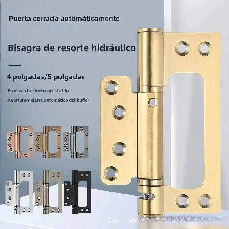 Invisible Door Hinges Stainless Steel Spring Butt Hinge Automatic Rebound Folding Damping Folding Positioning Closed Hinge