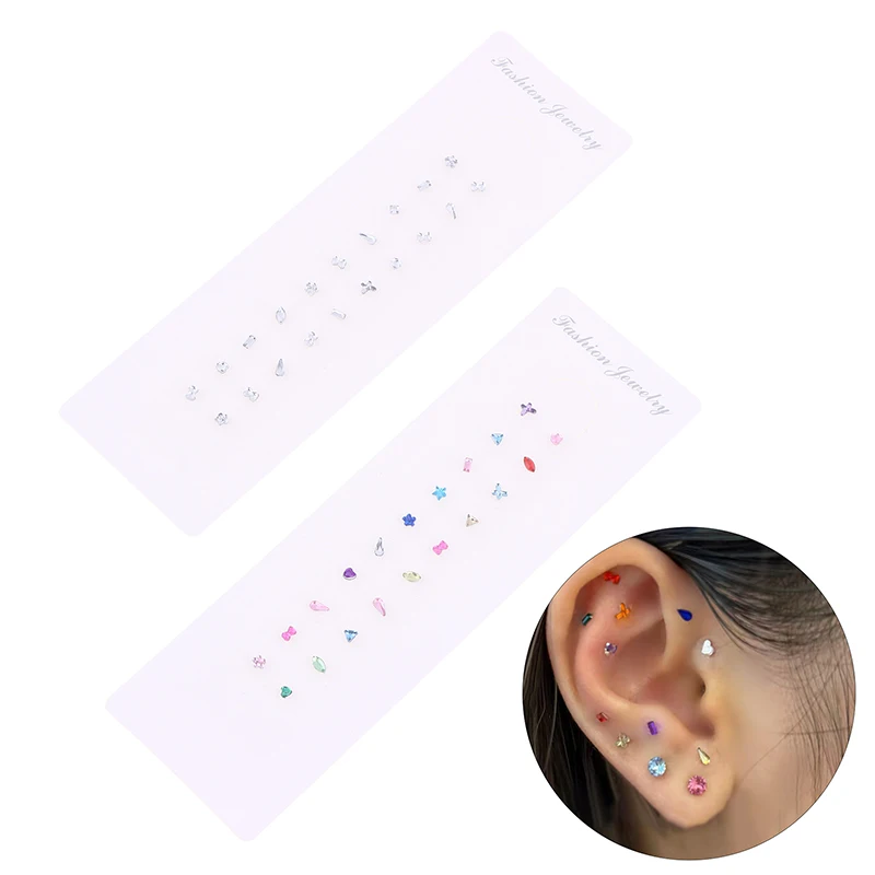 20 Pcs/Sheets Ear Seed Acupuncture Auricular Alien Colored Diamonds Disposable Ear Stickers Massage Therapy Needle Patch - view 2
