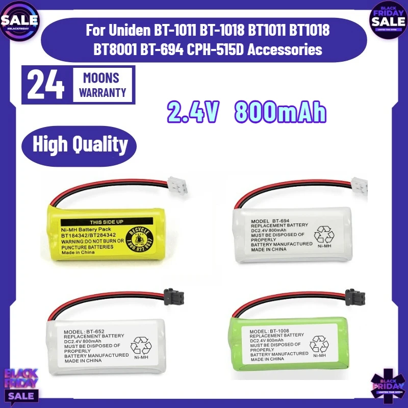 20pcs AAA Ni-MH 2.4V 800mAh Cordless Phone Battery for Uniden BT-1011 BT-1018 BT1011 BT1018 BT8001 BT-694 CPH-515D Accessories
