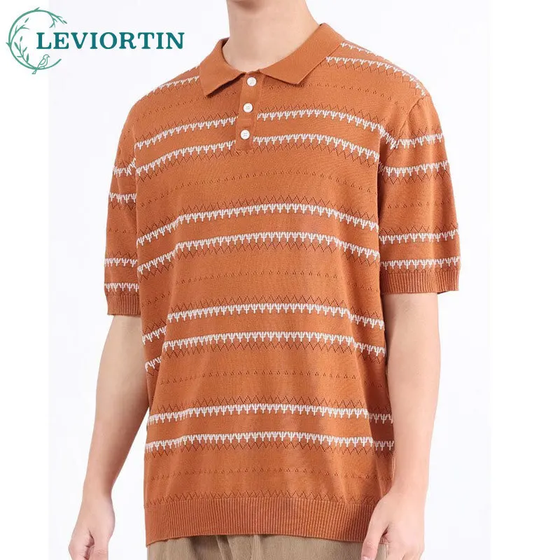 

Men's summer fashion versatile high-end quick drying business casual simple knitted hollow ice silk polo shirt short sleeved