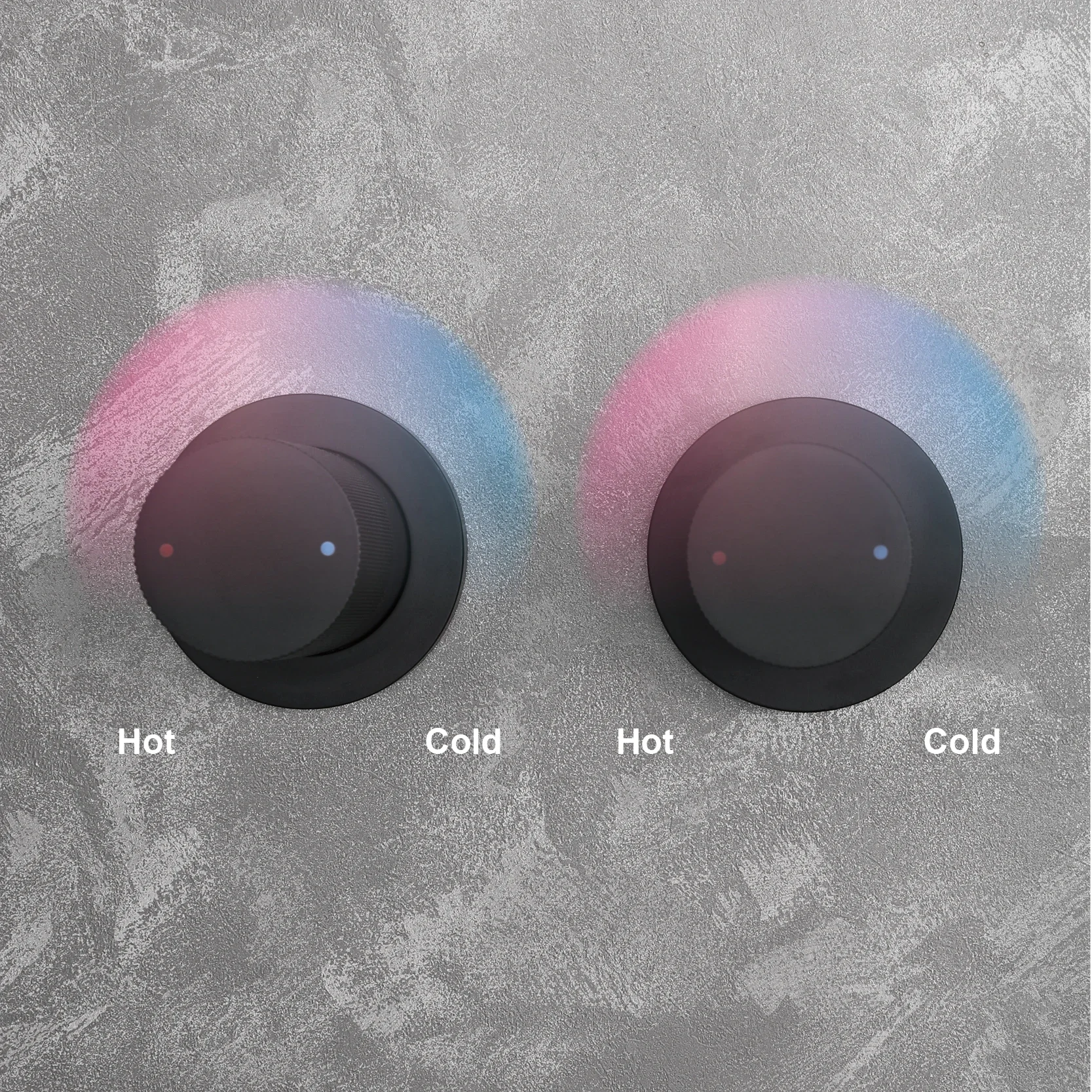 Sistem pancuran terpasang di dinding kuningan abu-abu pistol mewah desain tertanam dengan 2 pegangan keran kamar mandi air panas dan dingin kontrol ganda