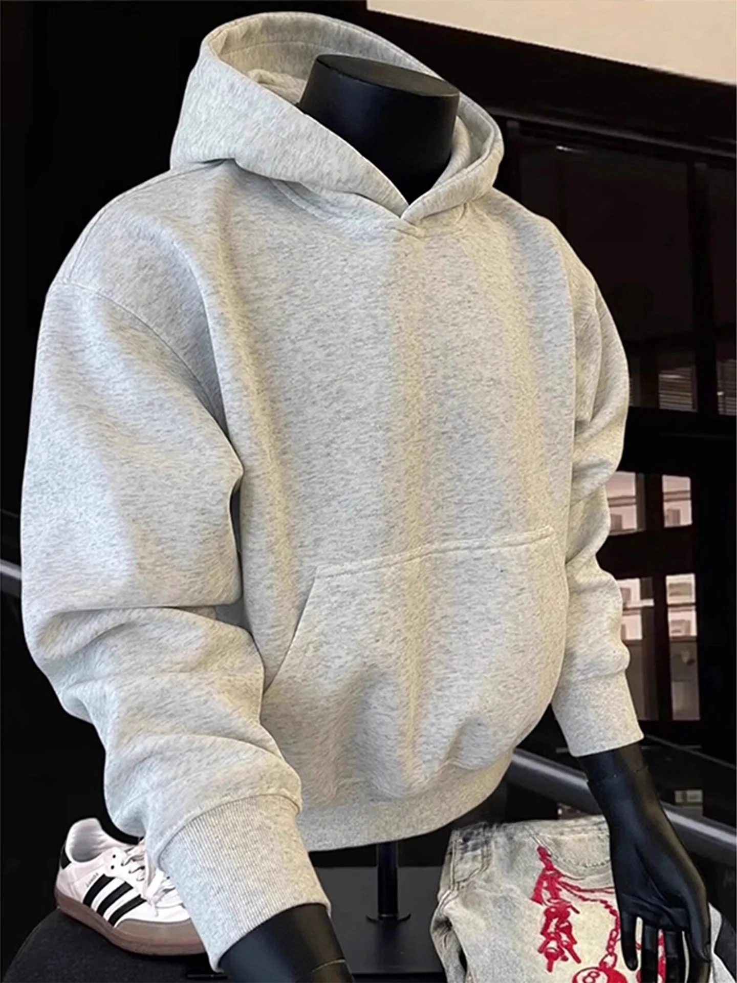 

Thickened Fleece Hoodie Sweatshirt Unisex Youth Winter Casual Wear Anti-shrinkage Cotton Polyester Blend Long Sleeve Crew Nec...