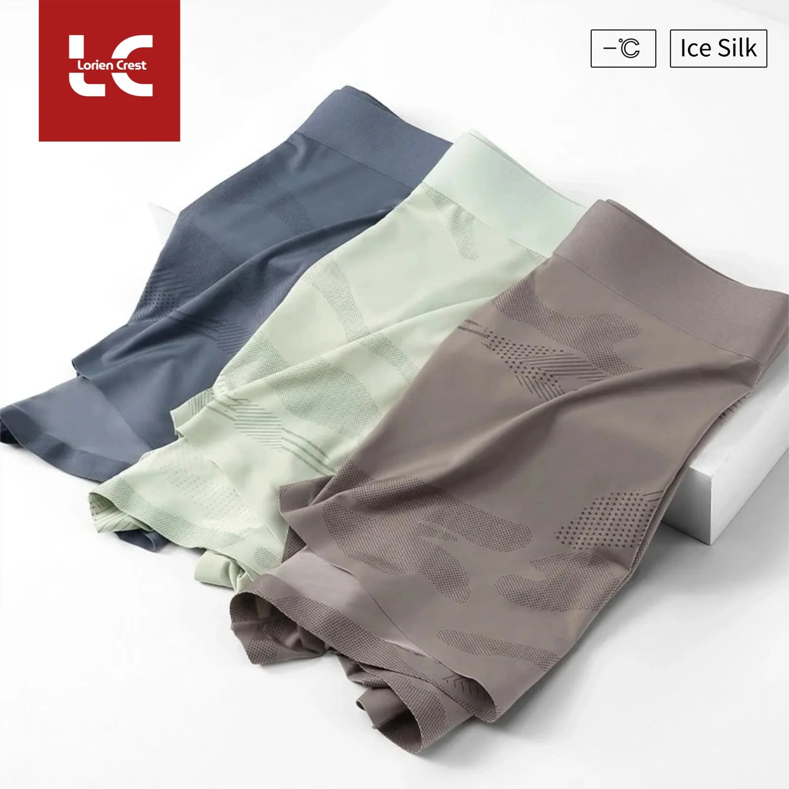 

3 шт., мужское нижнее белье из ледяного шелка, 7А, бактериостатические прохладные и удобные боксеры, камуфляжные боксеры для мальчиков