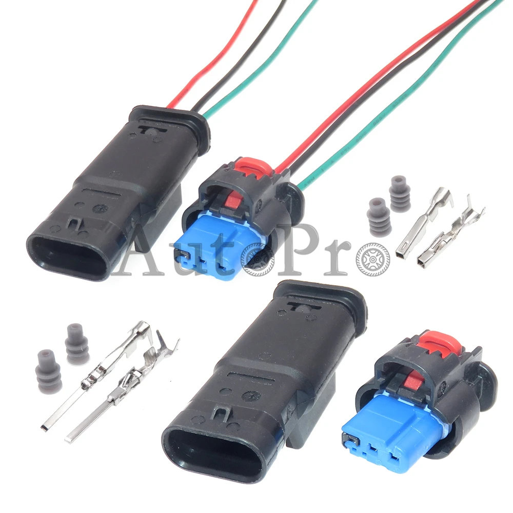 1 Set 3 Hole 1-2203771-1 1-2296695-1 AC Assembly Auto Accessories Car Reversing Radar Wire Waterproof Socket for Buick Roewe