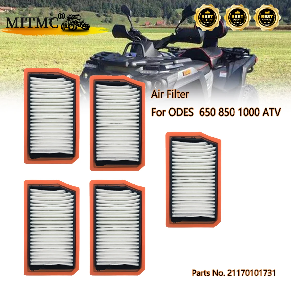 5PCS Air Filter For ODES  650 8501000 ATV 21170101731