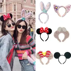 Disney Hair Hoop Mickey Mouse Bow Minnie Mickey Hair Card Cute Star Delu Cartoon Girl Headpiece