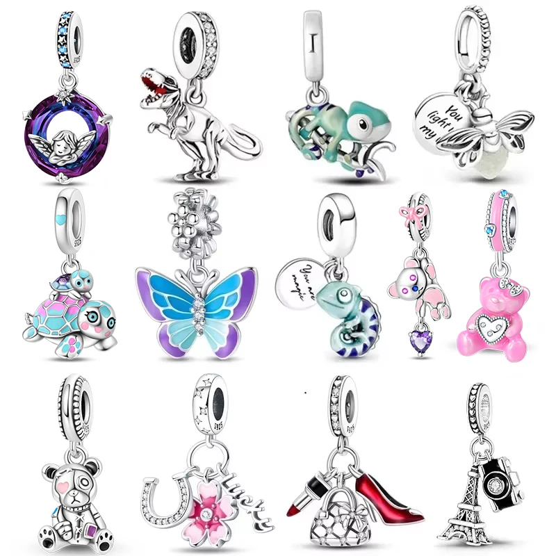 Хамелеон Бабочка Динозавр Животное Серебряные Подвески Бусины Подходят 3 мм 925 Оригинальные Браслеты DIY Ювелирные Изделия Подарок На День Рождения Хамелеон Бабочка Динозавр Животное Серебряные Подвески Бусины Подходят 3 мм 925 Оригинальные Браслеты DIY Ювелирные Изделия Подарок На День Рождения