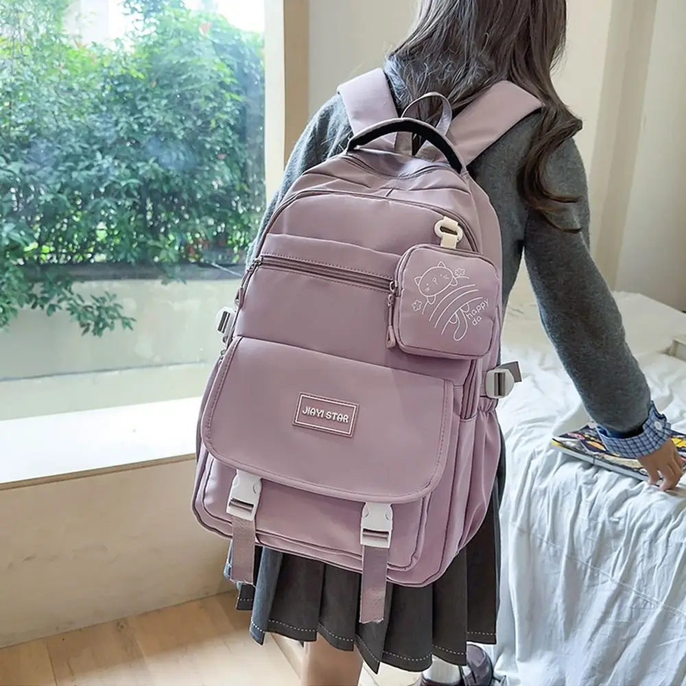 New Portable Backpack Large Capacity Casual School Bag Lightweight with Wallet Shoulder Bag