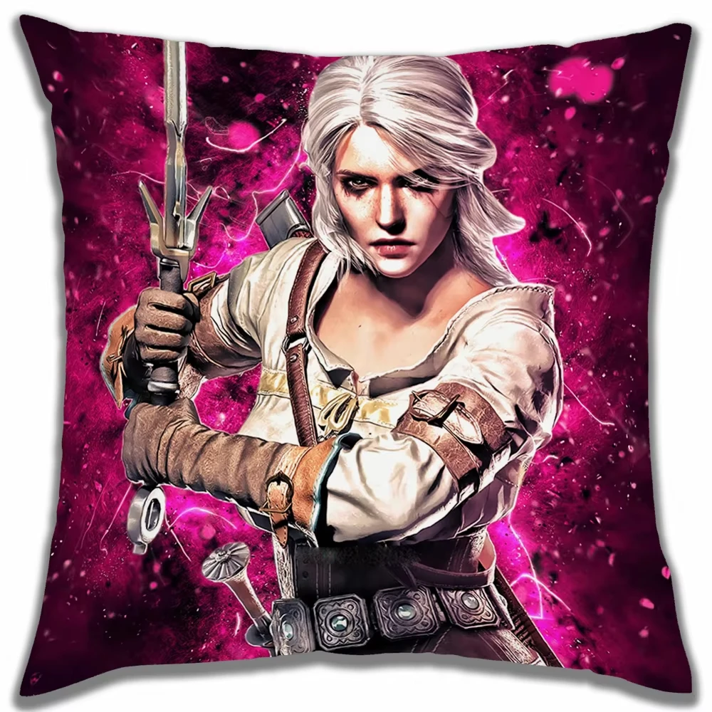 Witcher Hunter Pillow Case, Gaming Fan Small Gift with Short Plush Design for Friends and Collectors