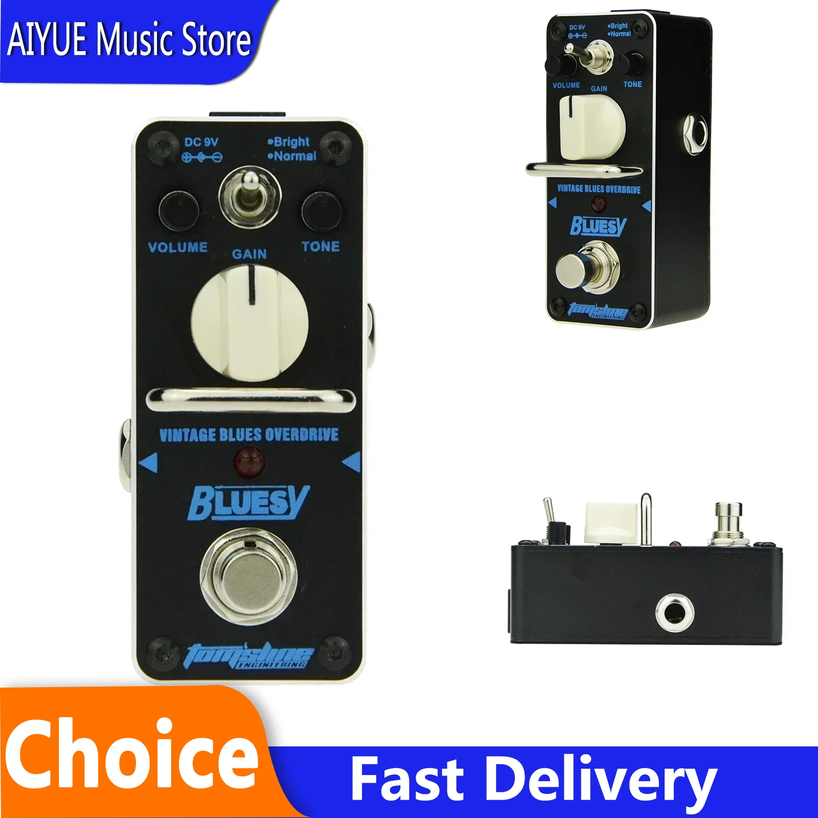 

AROMA Bluesy Guitarra Effect Pedal Tom'sline Vintage Blues Overdrive Effect True Bypass Pedal ABY-3 Electric Guitar Accessories
