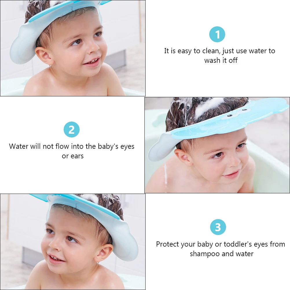 

Waterproof Shampoo Cap Baby Bath Hat for Kids TPE PP Material Adjustable Design Protect Eyes Ears Easy to Clean Infant Shower