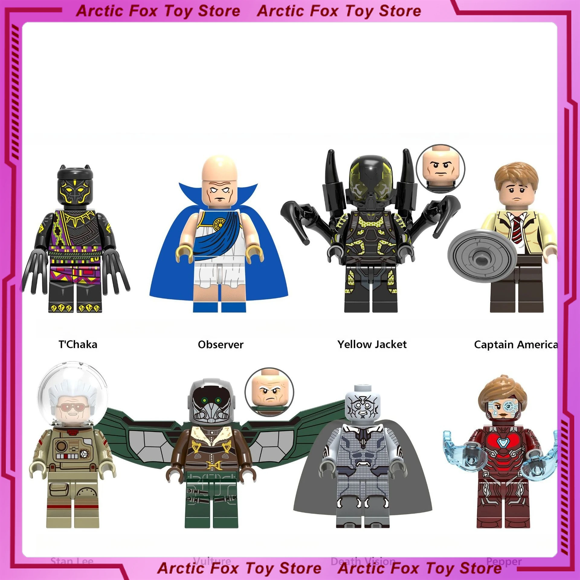 

5cm Movie Figure Captain America Peripheral Model Assembling Building Blocks Desktop Decoration Ornaments Kid Birthday Gifts Toy