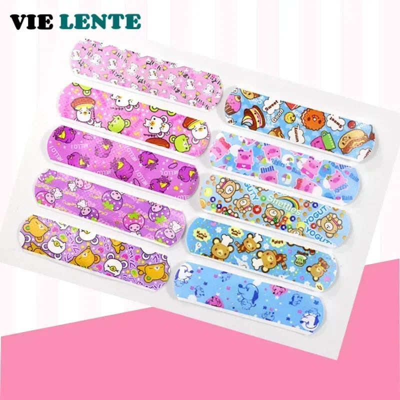 120pcs Cute Cartoon Medical Patch Waterproof Wound Adhesive Bandages Dustproof Breathable First Band Aid Adhesive for Kids