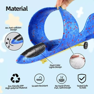 Glowing Foam Aircraft 10M Launcher Catapult Glider Airplane Gun Mainan Anak-anak Permainan Luar Ruangan Menembak Terbang Hadiah Liburan Anak Laki-laki Perempuan 8 peluncur pesawat penjualan terbaik - №