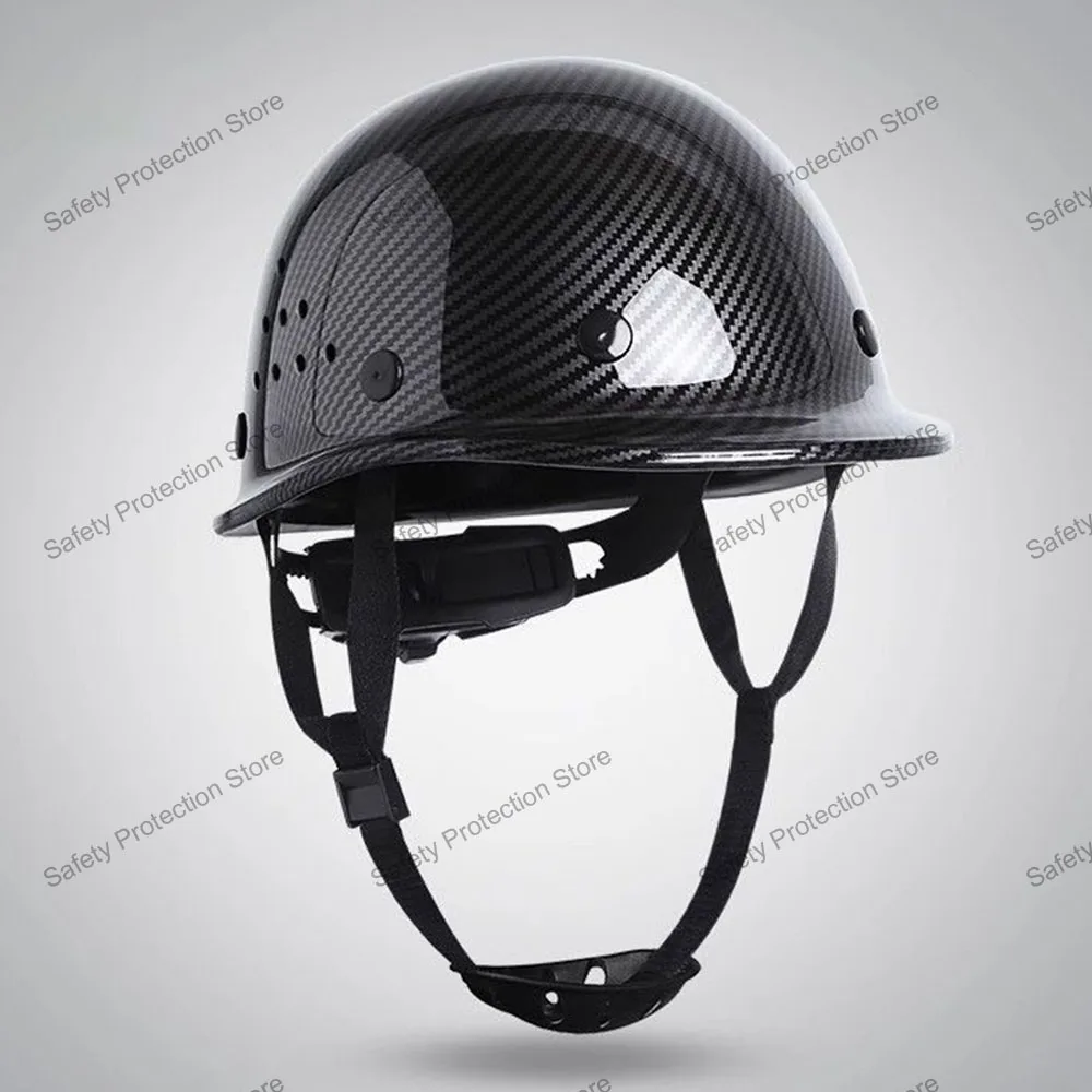 Construction Safety Helmet Carbon Fiber Pattern Vented Breathable Hard Hat Industrial Work Head Protection Outdoor Safety Cap