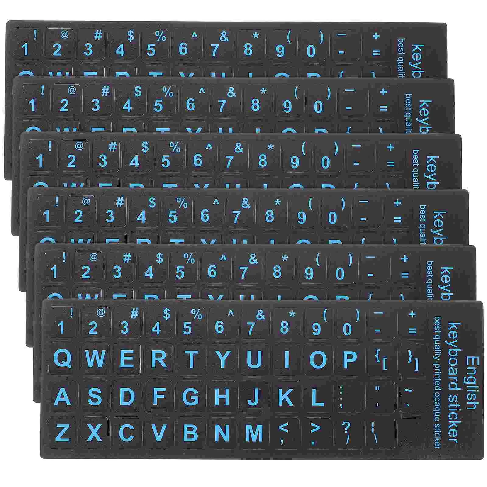 6 Pcs Computer Accessories Keyboard Stickers Language Letters Replacement English Keyboards