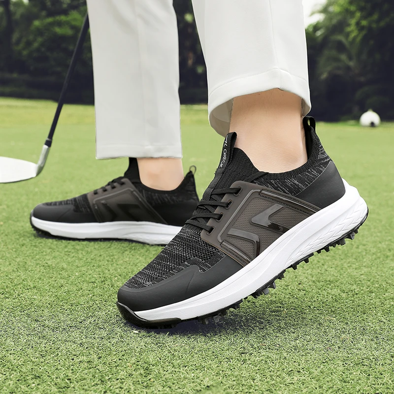 Good Quality Man Golf Sneakers Comfortable Walking Shoe Outdoor Lawn Walking Shoes Man Professional Golf Shoe Men
