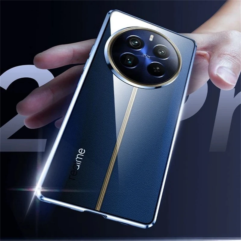 

Полный чехол 360 для Realme 12 Pro Plus 5G, двухсторонний магнитный адсорбционный металлический закаленный стеклянный чехол для Realme 12 Pro +