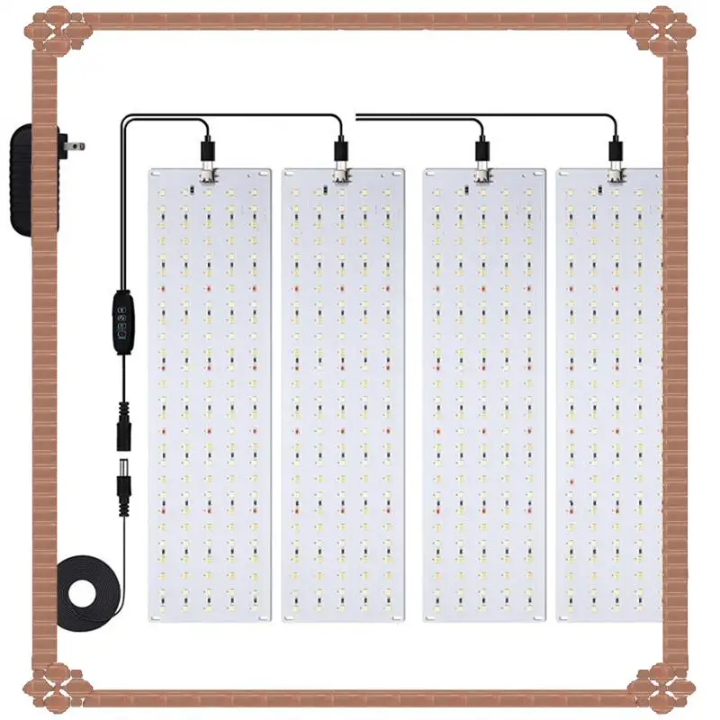 

24-Hour Delivery Full Spectrum Grow Panel Light 4PC Dimmable Timer Plant Lights Under Cabinet Lamp For Indoor Plants Rack US Plu