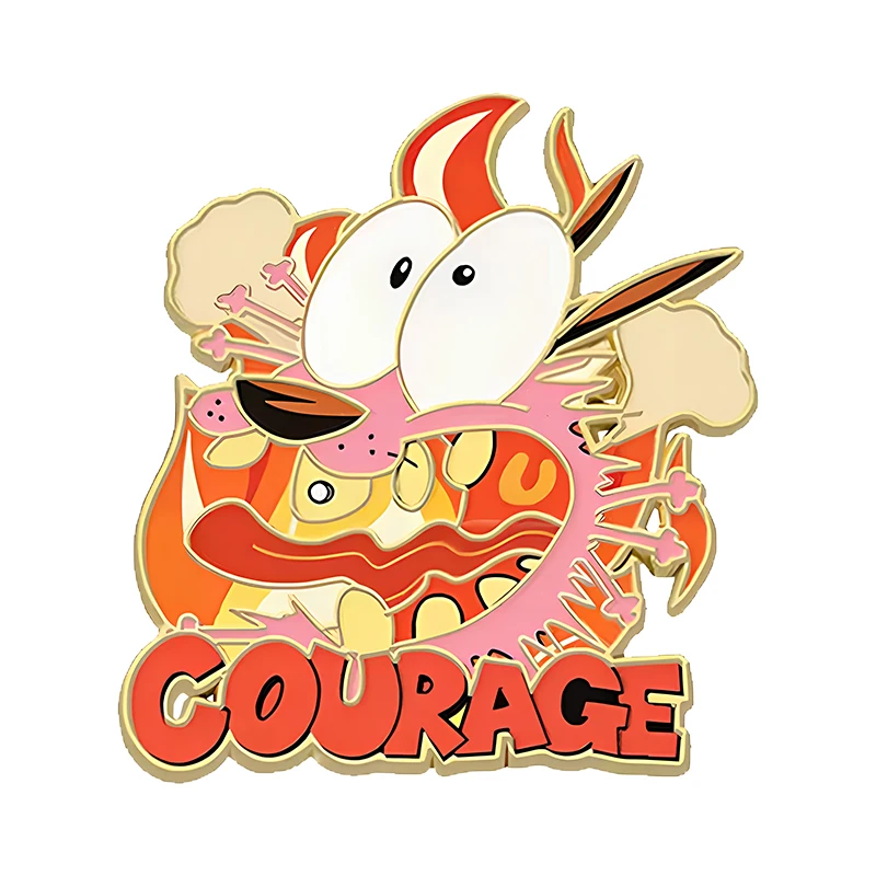 Funny Dog Pins 6-color Enamel Cartoon Courage Dog Puppy Animal Brooch Metal Pin For Backpack Bags Clothes Lapel Badge Gifts