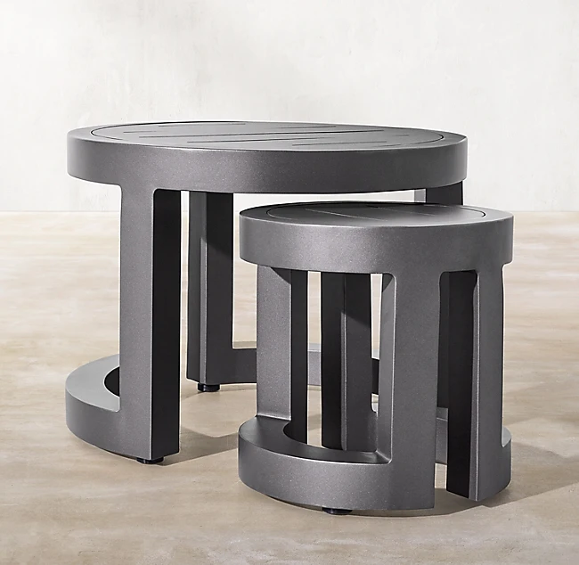 

For Outdoor Rustproof Powder Coated Aluminum Modern Furniture Round Side Table Luxury