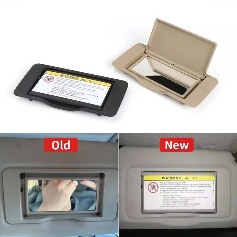 For Mercedes C-Class Benz W203 Sun Visor Shade Mirror Cover Interior Makeup Mirror Cosmetic Mirror Cover Black Beige 3