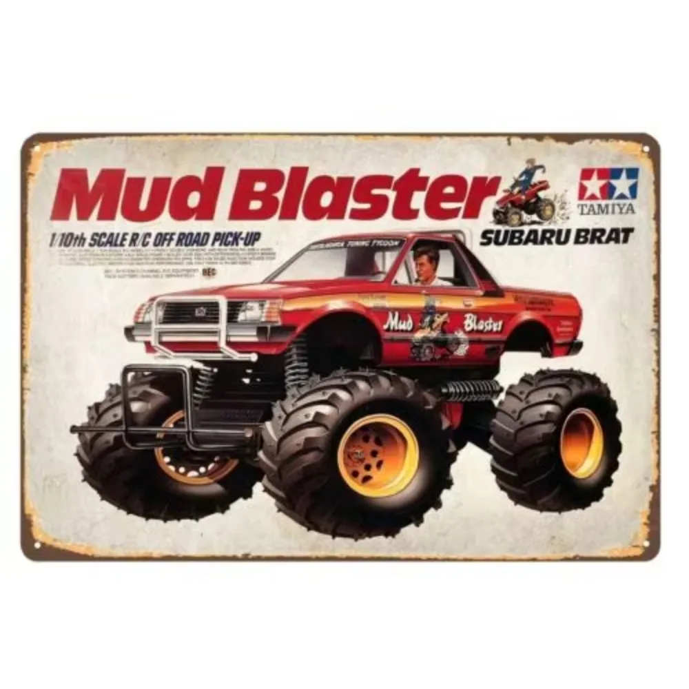 Vintage Rc Car Metal Sign Poster - Tamiya Mud Blaster Truck 20x30cm  h-aluminum