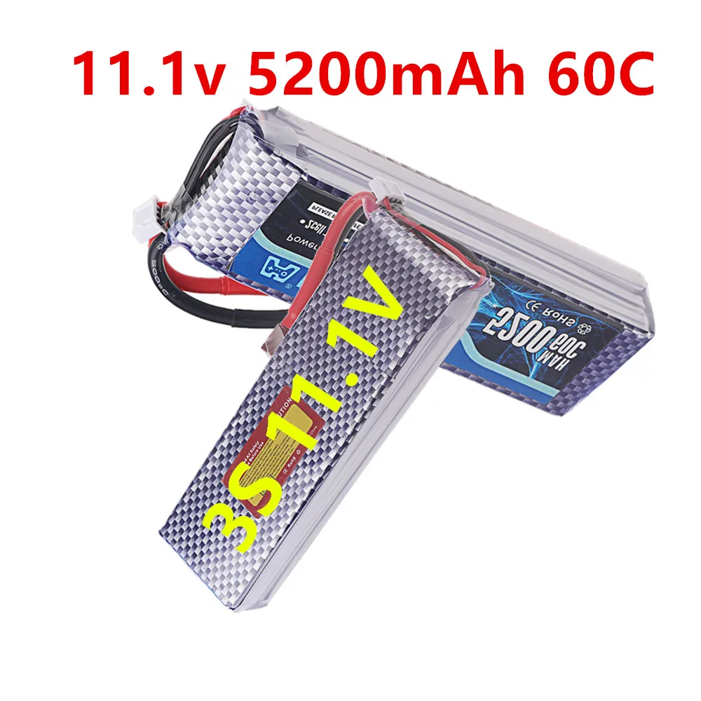 11.1V LiPo Battery 3S 5200mAh Deans T Connector XT60 For RC Car FPV Racing Drone