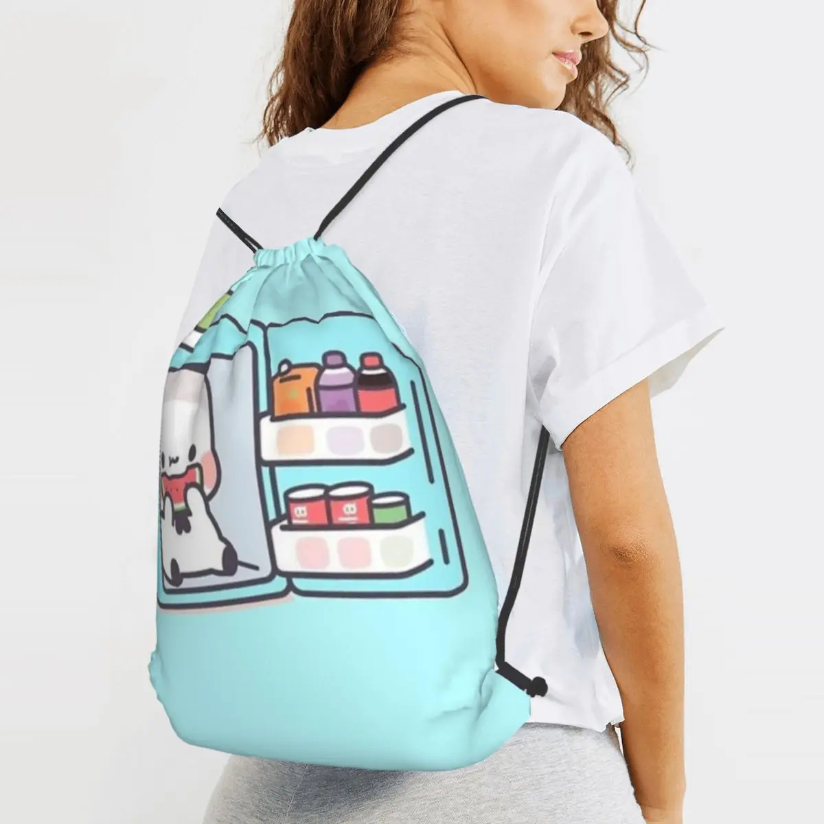 Panda Brownie Bear Mochi CatsBackpacks Fashion Drawstring Bags Storage Bag Book Bags for Man Woman Students