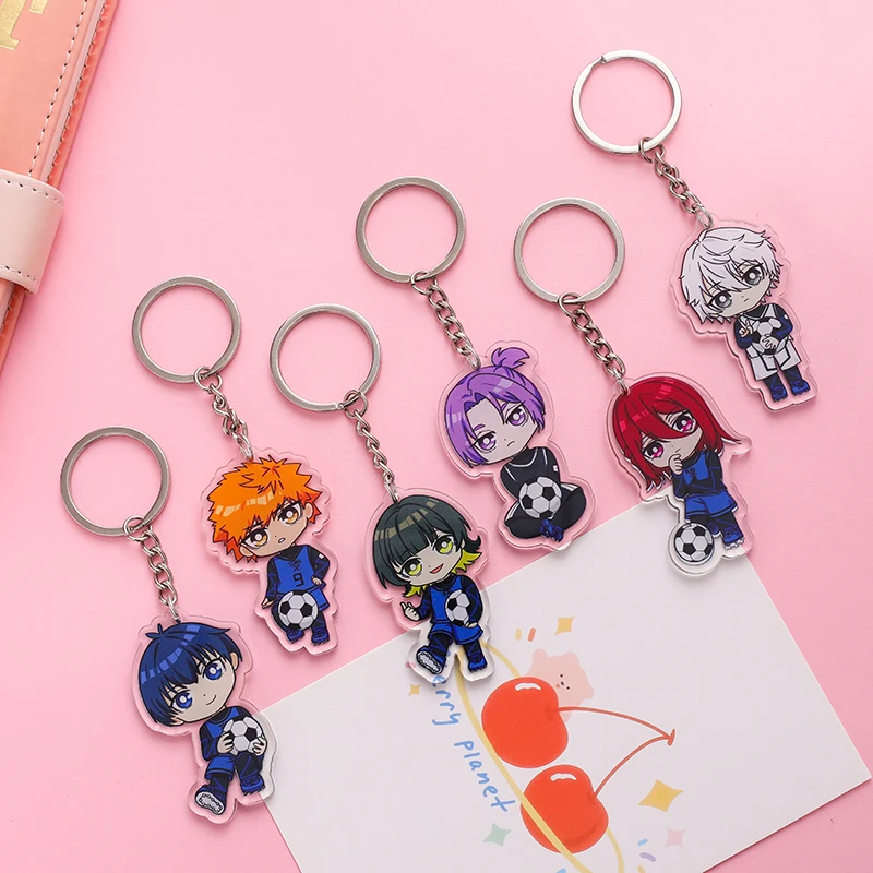 Hot Anime BLUE LOCK Figure Acrylic Keychains Chigiri Hyoma Bachira Meguru Character Clerk Series Key Chains Fans Christmas Gifts