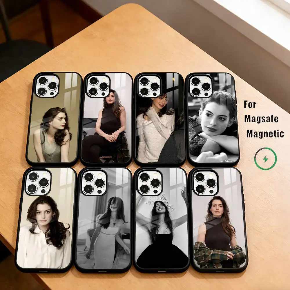 

A-American actress A-Anne H-Hathaway Phone Case For iPhone17,16,15,14,13,12,11 Plus,Pro Magnetic For Magsafe Wireless Charging