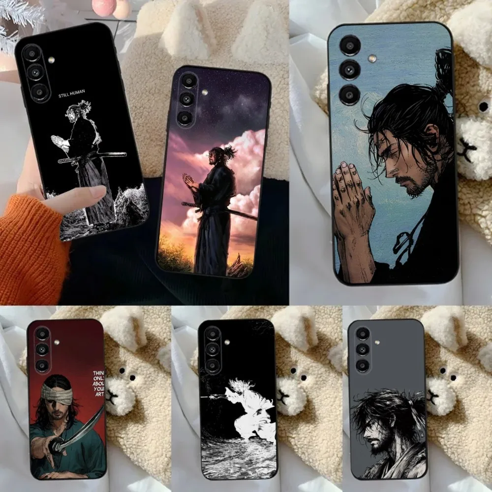 

Vagabond Miyamoto Musashi Phone Case For Samsung S24,23,22,30,21,10,9,Ultra,Plus,Lite,FE,5G Black Soft Case