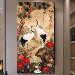 Red-crowned Crane Diamond Painting New Collection 2024 Diamond Embroidery Cross Stitch Birds Full Rhinestone Birthday Gifts
