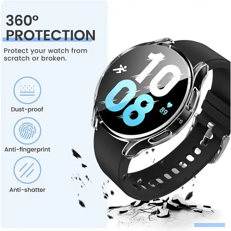 Band+Case for Samsung Galaxy Watch 6 5 4 44mm 40mm Stainless Steel Bracelet TPU Full Coverage Case Galaxy Watch 5 Pro 45mm Strap